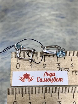 *Серьги Голубой Топаз арт. 02-1702/00ТБ-00-523 Вес 3,33 г - фото 275615