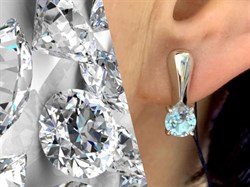 *Серьги Голубой Топаз арт. 02-1702/00ТБ-00-523 Вес 3,33 г - фото 275616