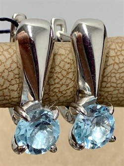 *Серьги Голубой Топаз арт. 02-1702/00ТБ-00-523 Вес 3,33 г - фото 275617