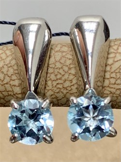 *Серьги Голубой Топаз арт. 02-1702/00ТБ-00-523 Вес 3,33 г - фото 275618