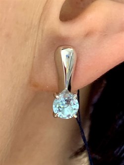 *Серьги Голубой Топаз арт. 02-1702/00ТБ-00-523 Вес 3,33 г - фото 275619