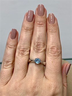 *Кольцо р.17,5 Голубой Топаз арт. 01-1702/00ТБ-00-573 Вес 3,14 г - фото 275622