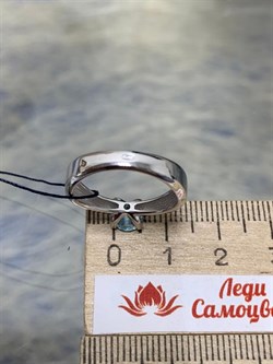 *Кольцо р.17,5 Голубой Топаз арт. 01-1702/00ТБ-00-573 Вес 3,14 г - фото 275625