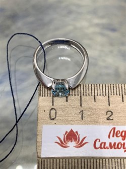 *Кольцо р.17,5 Голубой Топаз арт. 01-1702/00ТБ-00-573 Вес 3,14 г - фото 275626