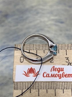 *Кольцо р.17,5 Голубой Топаз арт. 01-1702/00ТБ-00-573 Вес 3,14 г - фото 275627