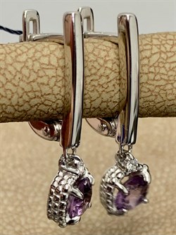 *Серьги Аметист иск арт. 02-2098/ЮСАМ-00-905 Вес 3,19 г - фото 275666 *Серьги Аметист иск арт. 02-2098/ЮСАМ-00-905 Вес 3,19 г - фото 275666