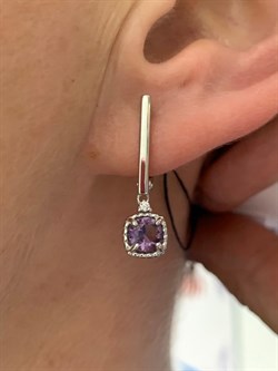 *Серьги Аметист иск арт. 02-2098/ЮСАМ-00-905 Вес 3,19 г - фото 275668 *Серьги Аметист иск арт. 02-2098/ЮСАМ-00-905 Вес 3,19 г - фото 275668