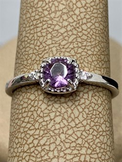 *Кольцо р.18  Аметист иск арт. 01-2098/ЮСАМ-00-063 Вес 2,06 г - фото 275686