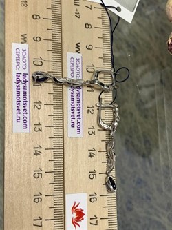 *Серьги Сапфир иск арт. 02-2048/0ГТС-00-075 вес 5,06 г - фото 275695