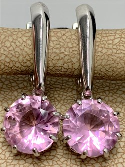 *Серьги Розовый Фианит арт. 02-1832/00КР-00-782 вес 4,80 г - фото 275731