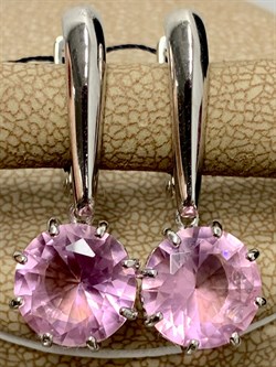 *Серьги Розовый Фианит арт. 02-1832/00КР-00-782 вес 4,80 г - фото 275732