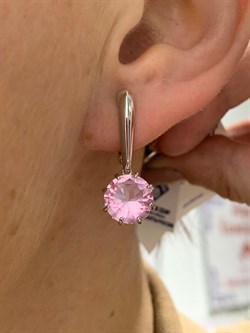 *Серьги Розовый Фианит арт. 02-1832/00КР-00-782 вес 4,80 г - фото 275735