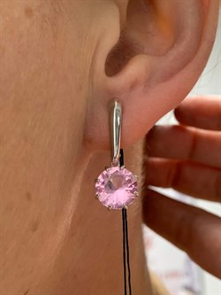 *Серьги Розовый Фианит арт. 02-1832/00КР-00-782 вес 4,80 г - фото 275736