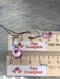 *Серьги Розовый Фианит арт. 02-1832/00КР-00-782 вес 4,80 г - фото 275738