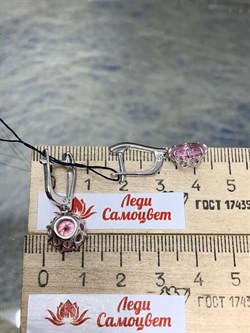 *Серьги Розовый Фианит арт. 02-1832/00КР-00-782 вес 4,80 г - фото 275739