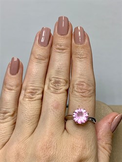 *Кольцо р.19,5 Розовый Фианит арт. 01-1832/00КР-00-522 вес 3,18 г - фото 275746