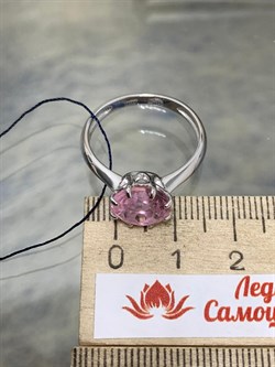 *Кольцо р.19,5 Розовый Фианит арт. 01-1832/00КР-00-522 вес 3,18 г - фото 275748