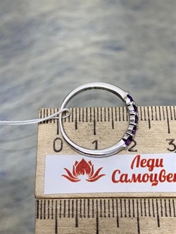 *Кольцо р.18 Аметист арт. 1340061319-278 вес 1,5 г - фото 275808