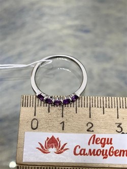 *Кольцо р.18 Аметист арт. 1340061319-278 вес 1,5 г - фото 275809
