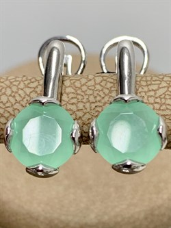 *Серьги Мятный Агат иск арт. 02-2214/ЮСЛЗ-00-257 вес 5,05 г - фото 275932 *Серьги Мятный Агат иск арт. 02-2214/ЮСЛЗ-00-257 вес 5,05 г - фото 275932