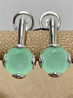 *Серьги Мятный Агат иск арт. 02-2214/ЮСЛЗ-00-257 вес 5,05 г - фото 275933 *Серьги Мятный Агат иск арт. 02-2214/ЮСЛЗ-00-257 вес 5,05 г - фото 275933