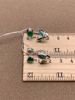 *Серьги Бабочки Пусеты Трансформеры Зеленый Агат Халцедон Эмаль арт. 02-4668-00-274-0200-68-315 вес 4,26 г - фото 275962 *Серьги Бабочки Пусеты Трансформеры Зеленый Агат Халцедон Эмаль арт. 02-4668-00-274-0200-68-315 вес 4,26 г - фото 275962