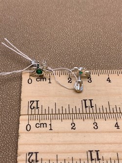 *Серьги Стрекозы Пусеты Зеленый Агат Халцедон арт. 02-4639-00-274-0200-68-732 вес 1,60 г - фото 275990 *Серьги Стрекозы Пусеты Зеленый Агат Халцедон арт. 02-4639-00-274-0200-68-732 вес 1,60 г - фото 275990