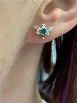 *Серьги Стрекозы Пусеты Зеленый Агат Халцедон арт. 02-4639-00-274-0200-68-732 вес 1,60 г - фото 275995 *Серьги Стрекозы Пусеты Зеленый Агат Халцедон арт. 02-4639-00-274-0200-68-732 вес 1,60 г - фото 275995