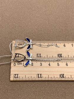 *Серьги Стрекозы Эмаль Синяя арт. 02-4670-01-000-0200-71-626 вес 3,74 г - фото 275997 *Серьги Стрекозы Эмаль Синяя арт. 02-4670-01-000-0200-71-626 вес 3,74 г - фото 275997