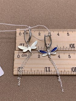 *Серьги Стрекозы Эмаль Синяя арт. 02-4670-01-000-0200-71-626 вес 3,74 г - фото 275998 *Серьги Стрекозы Эмаль Синяя арт. 02-4670-01-000-0200-71-626 вес 3,74 г - фото 275998