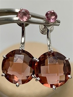 *Серьги Пусеты Трансформеры иск Морганит арт. 02-2079/0ТМК-00-767 вес 5,41 г - фото 276058 *Серьги Пусеты Трансформеры иск Морганит арт. 02-2079/0ТМК-00-767 вес 5,41 г - фото 276058