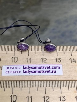 *Серьги Пусеты Чароит арт. 02-2634/0ЧРТ-00-784 вес 2 г - фото 276076 *Серьги Пусеты Чароит арт. 02-2634/0ЧРТ-00-784 вес 2 г - фото 276076