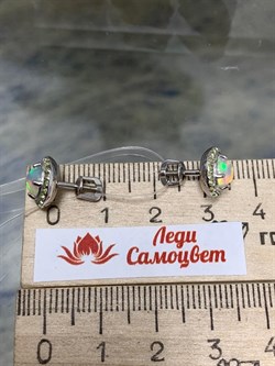 *Серьги Пусеты Опал Эфиопия арт. 02-2730/00ОБ-00-060 вес 3,68 г - фото 276151