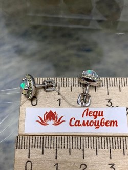 *Серьги Пусеты Опал Эфиопия арт. 02-2730/00ОБ-00-060 вес 3,68 г - фото 276152