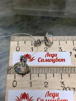 *Серьги Пусеты Опал Эфиопия арт. 02-2730/00ОБ-00-060 вес 3,68 г - фото 276153