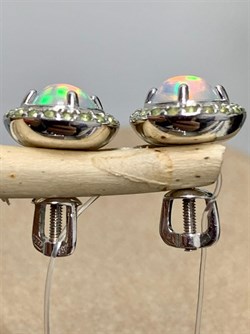 *Серьги Пусеты Опал Эфиопия арт. 02-2730/00ОБ-00-060 вес 3,68 г - фото 276154