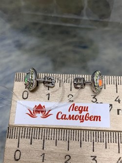 *Серьги Пусеты Опал Эфиопия арт. 02-2730/00ОБ-00-408 вес 3,58 г - фото 276160