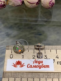 *Серьги Пусеты Опал Эфиопия арт. 02-2730/00ОБ-00-408 вес 3,58 г - фото 276161