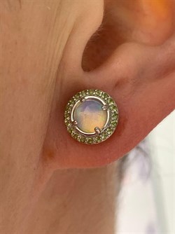 *Серьги Пусеты Опал Эфиопия арт. 02-2730/00ОБ-00-413 вес 3,63 г - фото 276170