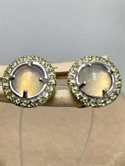 *Серьги Пусеты Опал Эфиопия арт. 02-2730/00ОБ-00-413 вес 3,63 г - фото 276174