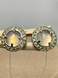 *Серьги Пусеты Опал Эфиопия арт. 02-2730/00ОБ-00-413 вес 3,63 г - фото 276176