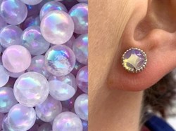 *Серьги Пусеты Опал Эфиопия арт. 02-2790/00ОБ-00-387 вес 2,19 г - фото 276250