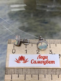 *Серьги Пусеты Опал Эфиопия арт. 02-2790/00ОБ-00-387 вес 2,19 г - фото 276253