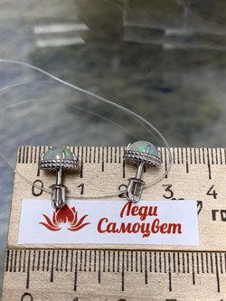 *Серьги Пусеты Опал Эфиопия арт. 02-2790/00ОБ-00-387 вес 2,19 г - фото 276255