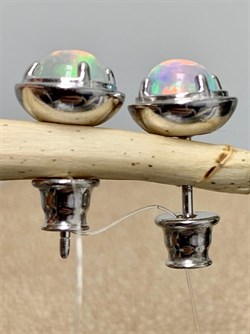 *Серьги Пусеты Опал Эфиопия арт. 02-2733/00ОБ-00-472 вес 2,71 г - фото 276324