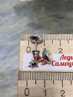 *Серьги Пусеты Опал Эфиопия арт. 02-2733/00ОБ-00-472 вес 2,71 г - фото 276326