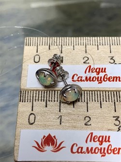 *Серьги Пусеты Опал Эфиопия арт. 02-2733/00ОБ-00-483 вес 2,66 г - фото 276335