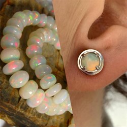 *Серьги Опал Эфиопия арт. 02-2733/00ОБ-00-499 вес 2,69 г - фото 276339