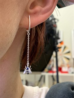 *Серьги Пчёлы Сапфир арт. 02-4650-00-102-0200-72 №20 56-883 вес 2,26 г - фото 276415 *Серьги Пчёлы Сапфир арт. 02-4650-00-102-0200-72 №20 56-883 вес 2,26 г - фото 276415