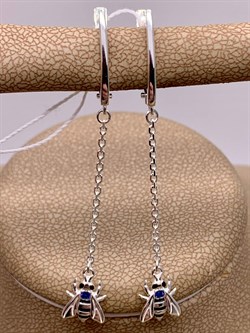 *Серьги Пчёлы Сапфир арт. 02-4650-00-102-0200-72 №20 56-883 вес 2,26 г - фото 276416 *Серьги Пчёлы Сапфир арт. 02-4650-00-102-0200-72 №20 56-883 вес 2,26 г - фото 276416